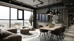 Interior Desain Rumah Industrial Dinding Putih